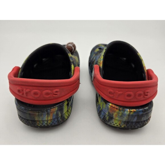 Crocs Kids Classic Clog 6C Black Tie Dye Unisex Water Shoes Slip On Casual - Picture 6 of 13